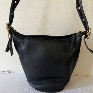 COACH VINTAGE HELEN BERG'S LEGACY BUCKET BAG BLACK GLOVETANNED LEATHER 9953